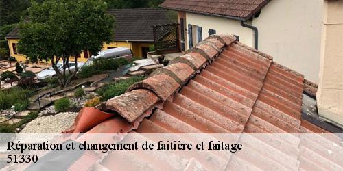 Réparation et changement de faitière et faitage  bussy-le-repos-51330 Allemand Charly toiture