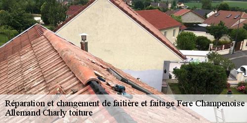 Réparation et changement de faitière et faitage  fere-champenoise-51230 Allemand Charly toiture