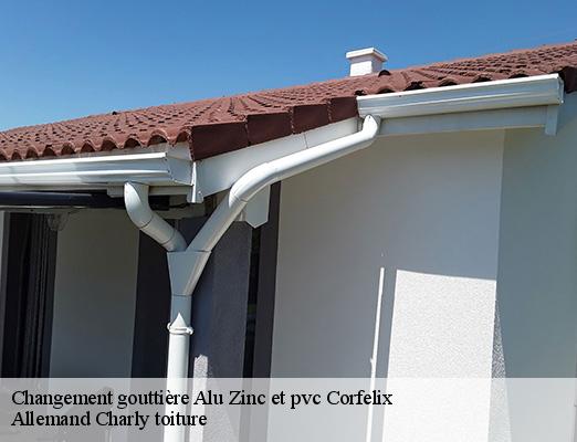Changement gouttière Alu Zinc et pvc  corfelix-51210 Allemand Charly toiture