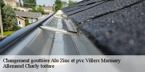 Changement gouttière Alu Zinc et pvc villers-marmery-51380 Allemand Charly toiture